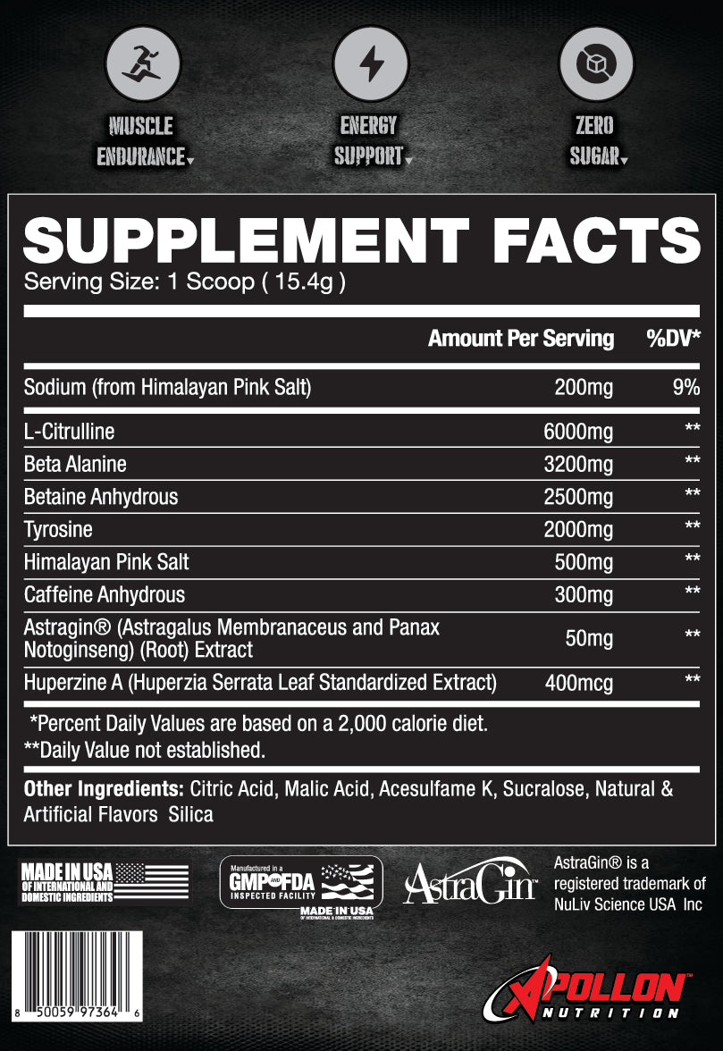 Apollon Gym Classic Pre-Workout Single Serve