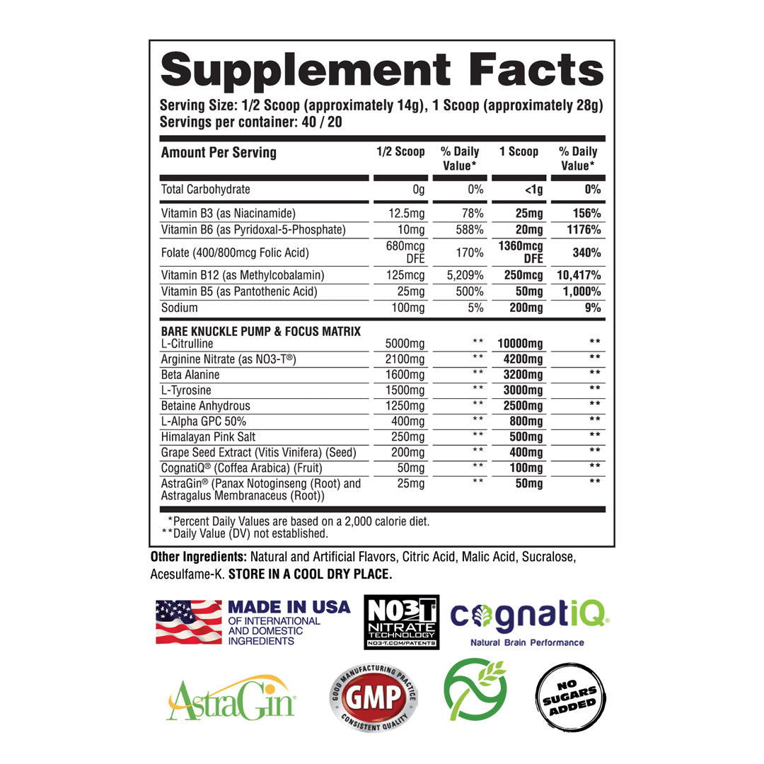 Bare Knuckle - Premium Non - Stimulant Nitrate Infused Pre - Workout Powerhouse - Apollon Nutrition -