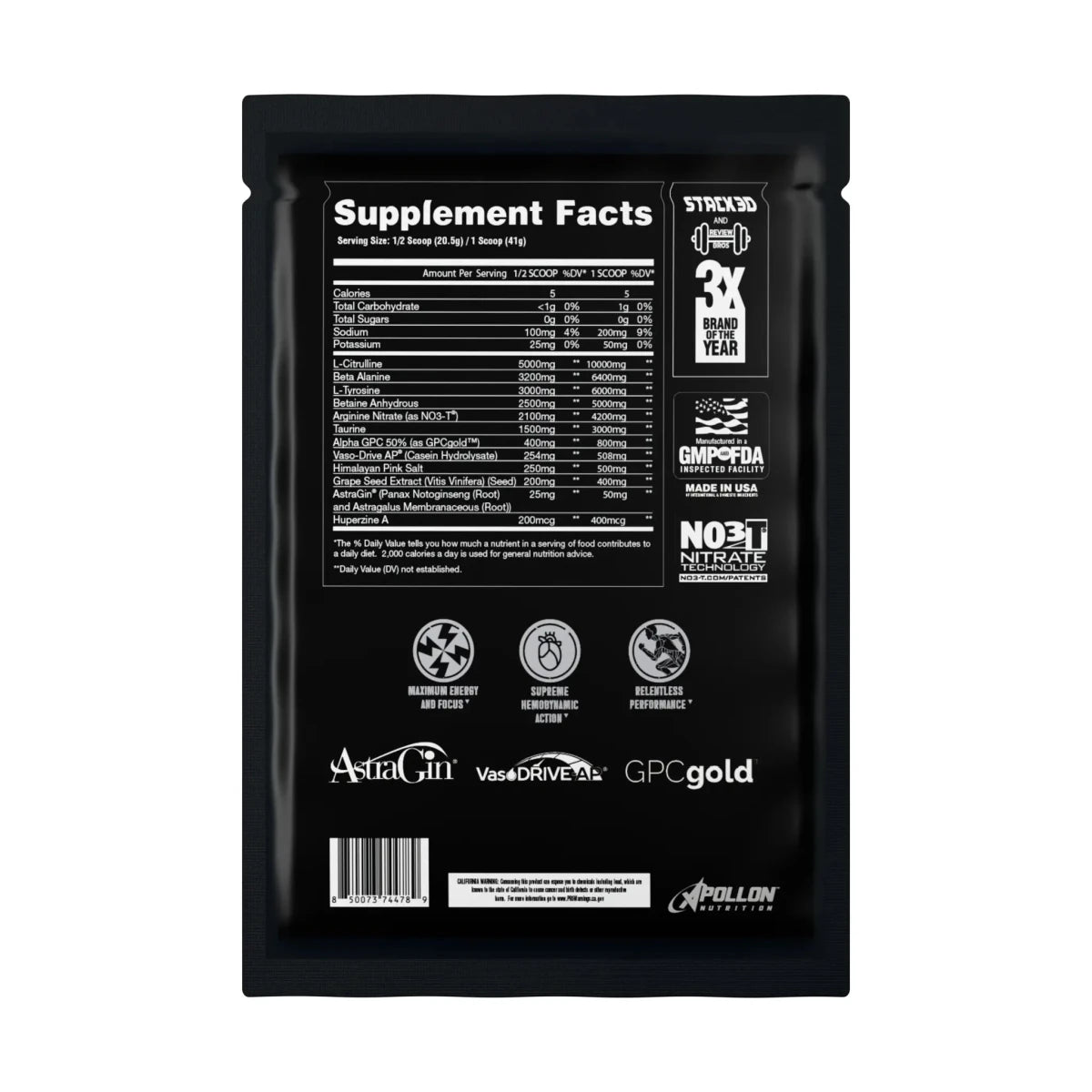 BAREKNUCKLE - STIM FREE PRE-WORKOUT SAMPLE - Apollon Nutrition--