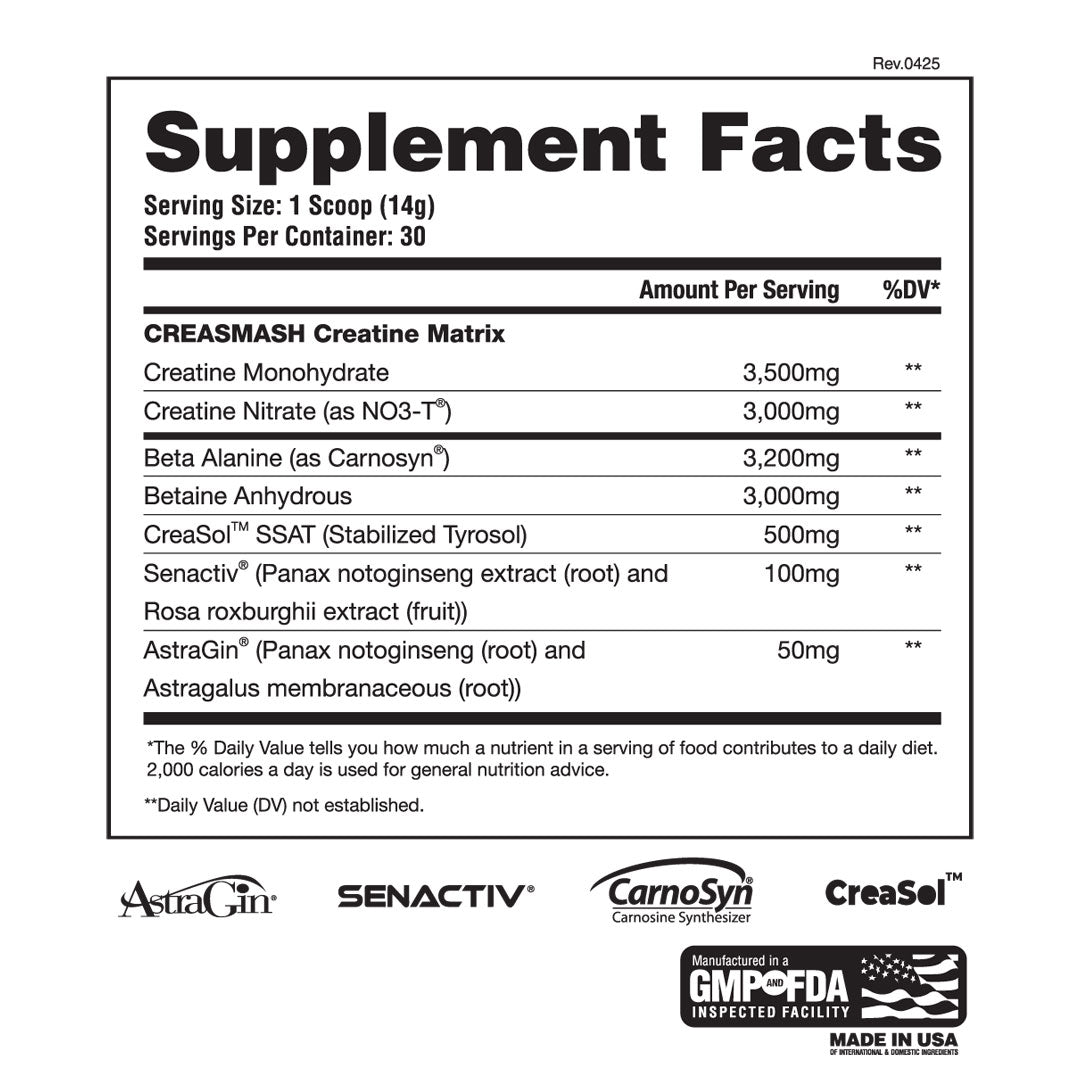 Creasmash Premium Creatine Nitrate - Apollon Nutrition - 850073744147 -