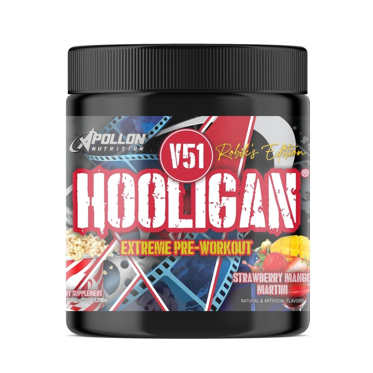 Hooligan V51 Extreme Pre - Workout – Strawberry Mango Martini - Apollon Nutrition - 850073744567 -