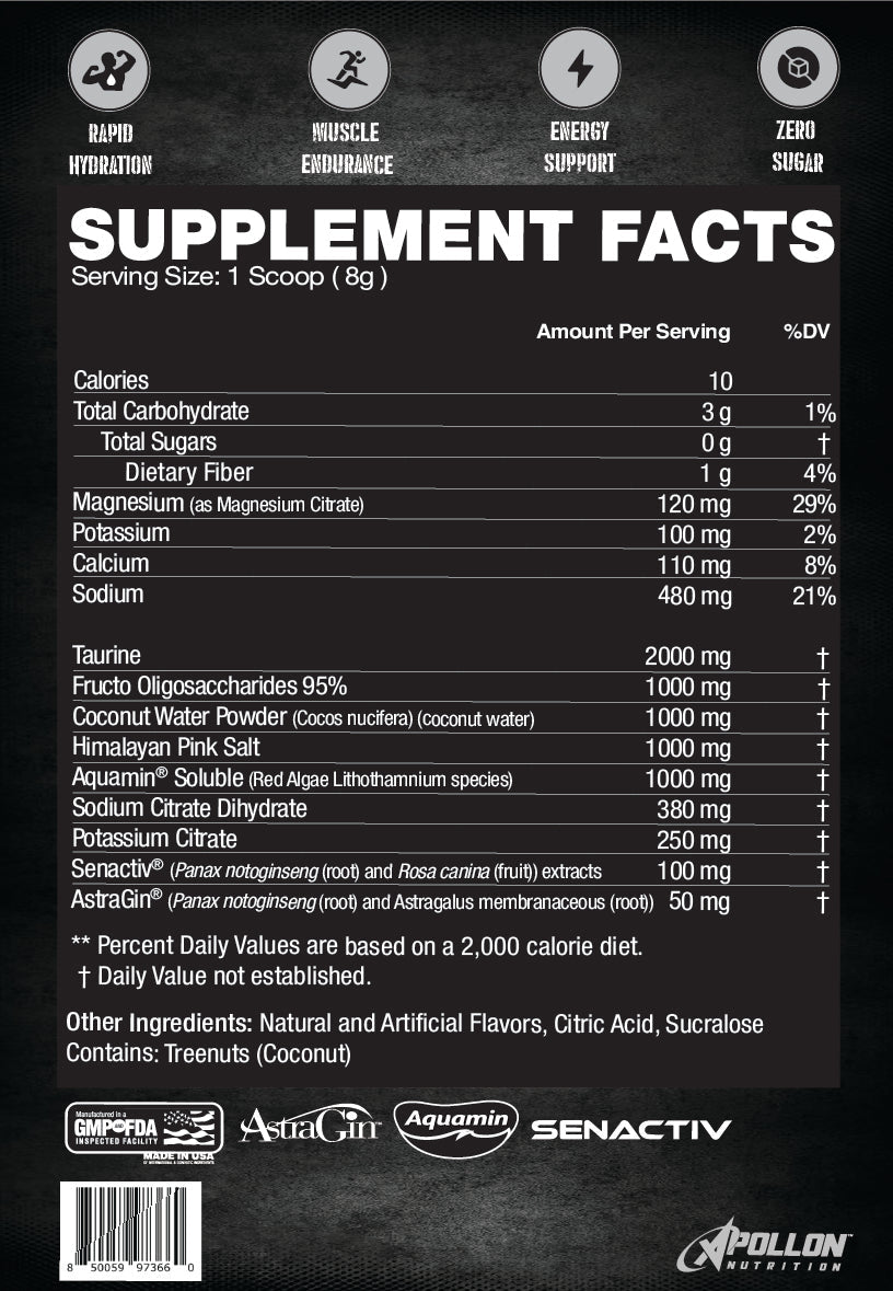 Hydration & Recovery - Premium Electrolyte Endurance Formula Single Serve - Apollon Nutrition - -