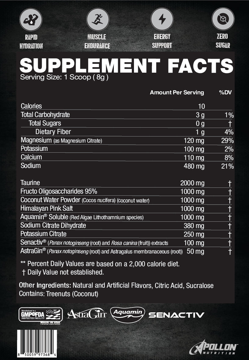 Hydration & Recovery - Premium Electrolyte Endurance Formula Single Serve - Apollon Nutrition - -