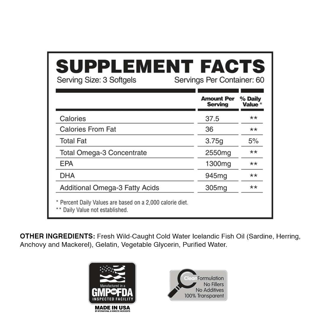 Omega Supreme - Omega 3 Fish Oil 60 servings - Apollon Nutrition - 850042072646 -