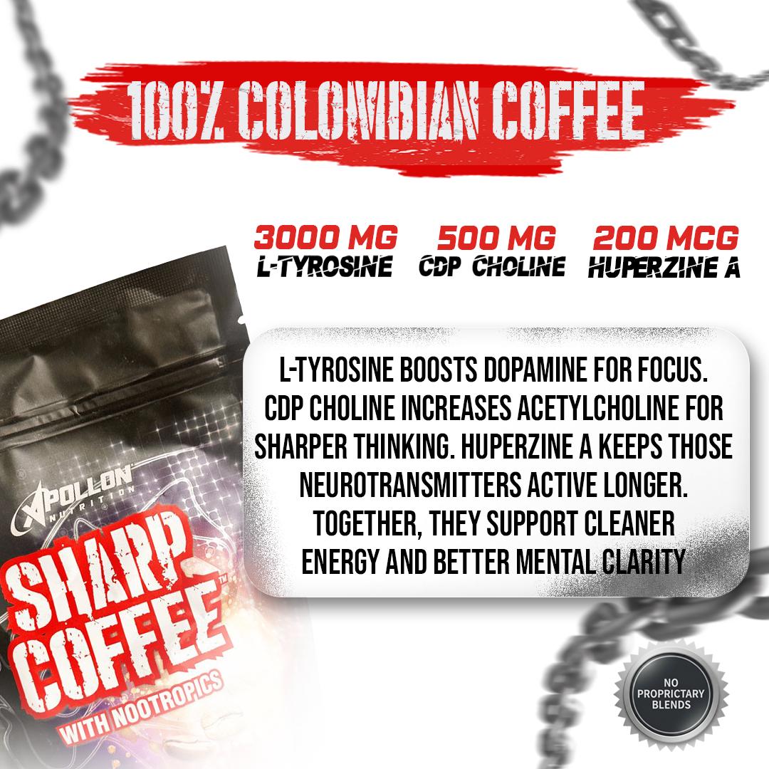 Sharp Coffee - Premium Nootropic Stimulant Brew - Apollon Nutrition--