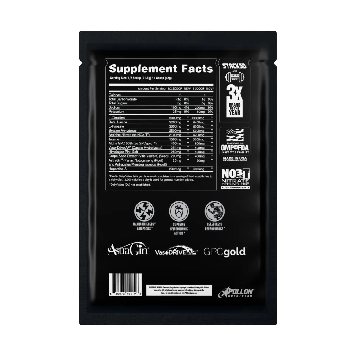 BAREKNUCKLE - STIM FREE PRE-WORKOUT SAMPLE - Apollon Nutrition--