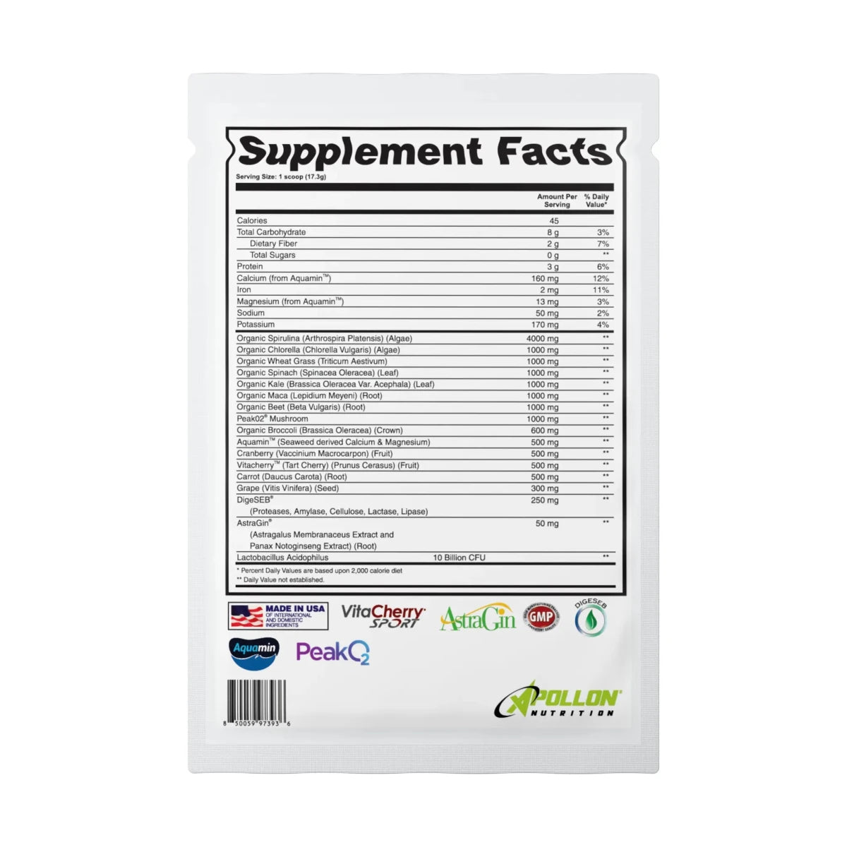 Greens Single Serve - Apollon Nutrition--