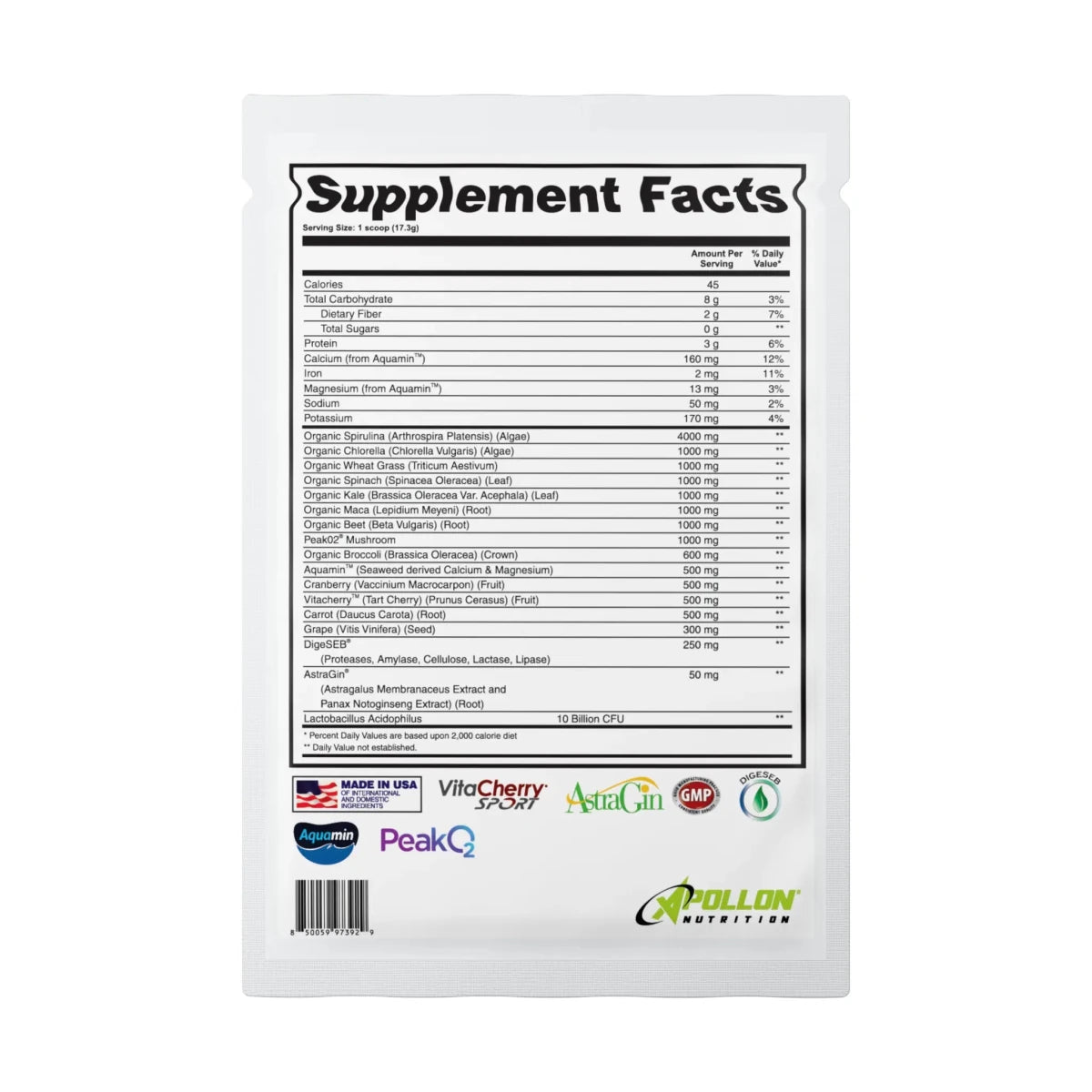 Greens Single Serve - Apollon Nutrition--