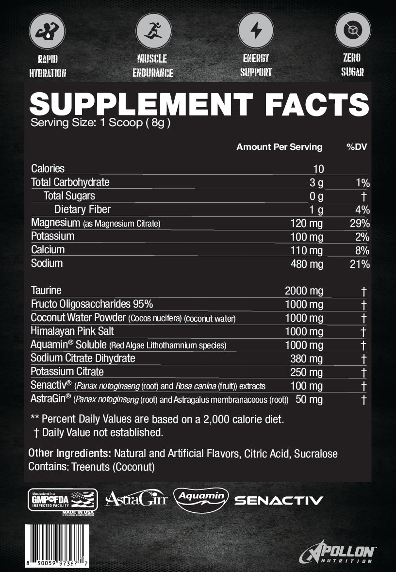 Hydration & Recovery - Premium Electrolyte Endurance Formula Single Serve - Apollon Nutrition -  - 