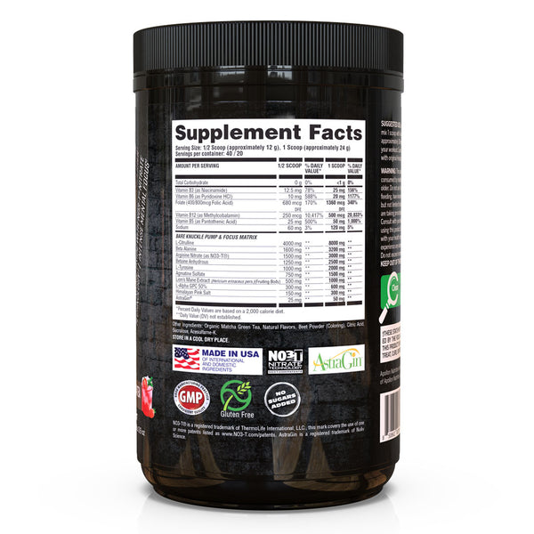 Hooligan Bare Knuckle - Premium Non-Stimulant Nitrate Infused Pre-Workout Powerhouse